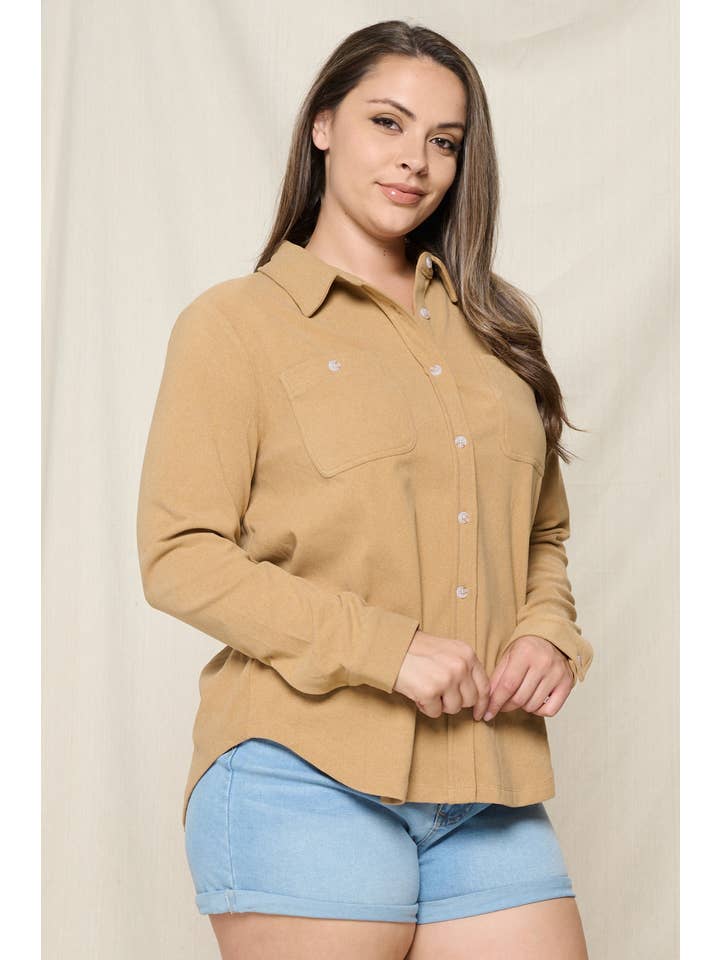 Doe and Rae - Vendita all'ingrosso Camicia button down - Donna - CAMICIA ABBOTTONATA SPAZZOLATA - 10452JPL11