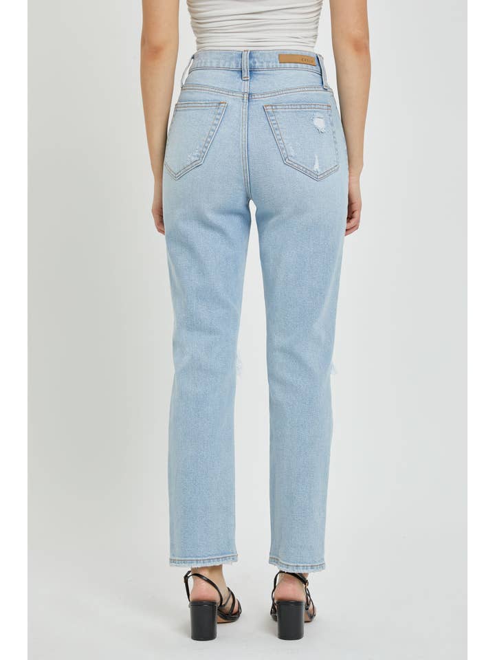 Cello Jeans - Wholesale Jeans - Women's - WV18628S-LTD Distressed High Rise Straight Denim jean
