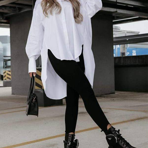 high low split hem lantern sleeve top and other Purchase Wholesale high quality shirts. Free Returns & Net 60 Terms on Faire trending on Faire.