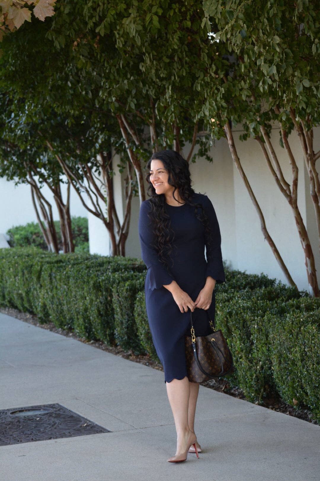 Skirt Society - Wholesale Dress - Women's - Lille Navy Scalloped Dress4