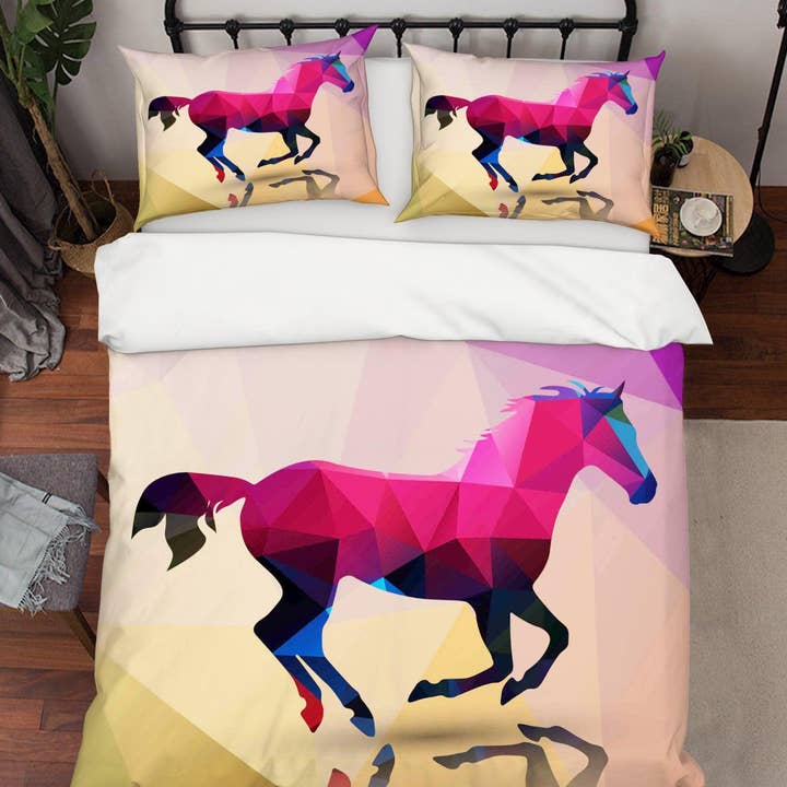 Jess Art Decoration - Wholesale Bedding set - 3D Geometry Horse Quilt Cover Set Bedding Set Duvet Cover Pillowcases SF1190