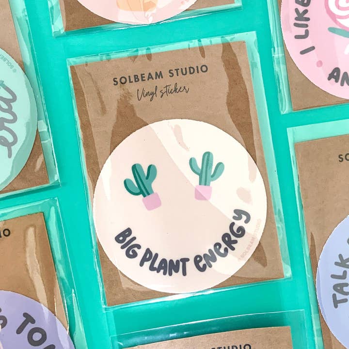 90s Y2K Plant Pun Vinyl Stickers for wholesale by Solbeam Studio