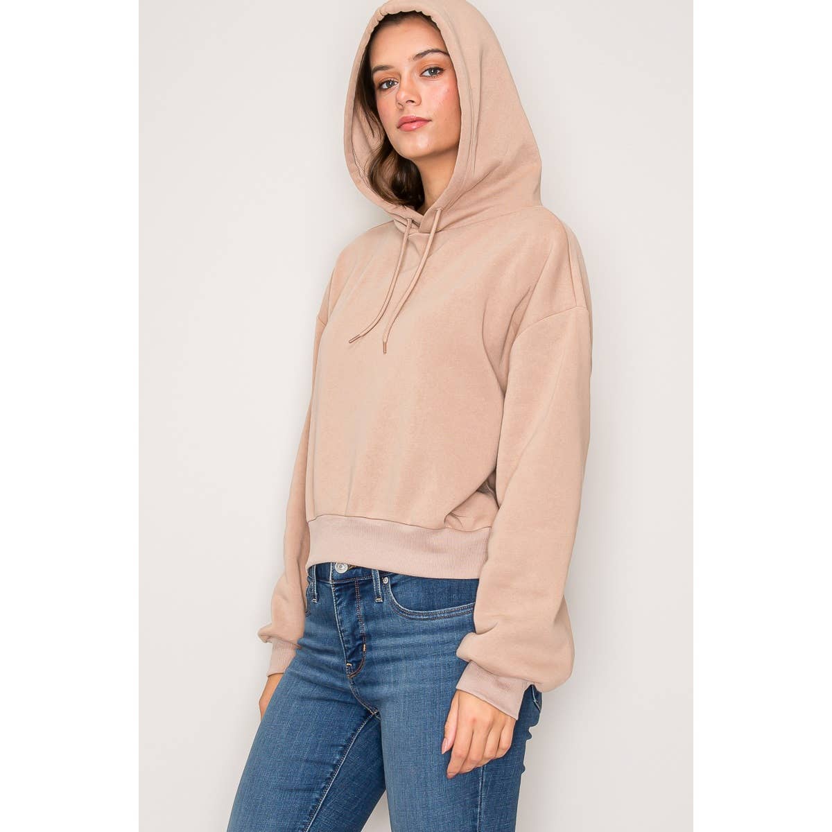Popular 21 – wholesale Hoodie – Women's – Cropped Fleece Hoodie1