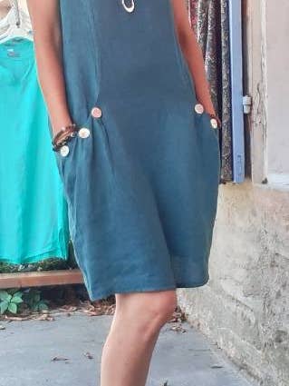 Vestido lino REF: 1799 para venta al por mayor de Brin d’été