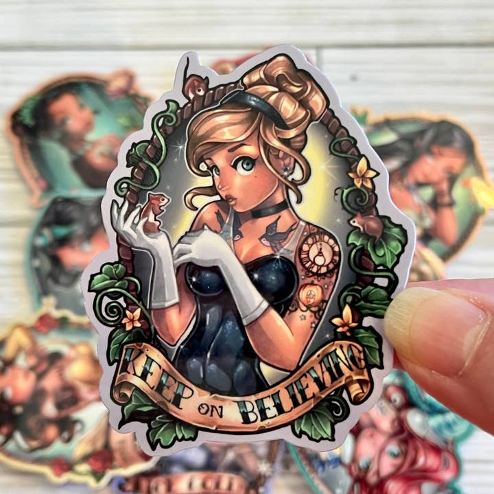 Badass Babes, Believe Cindy, Vinyl Sticker for wholesale by Graceful Darkness, LLC