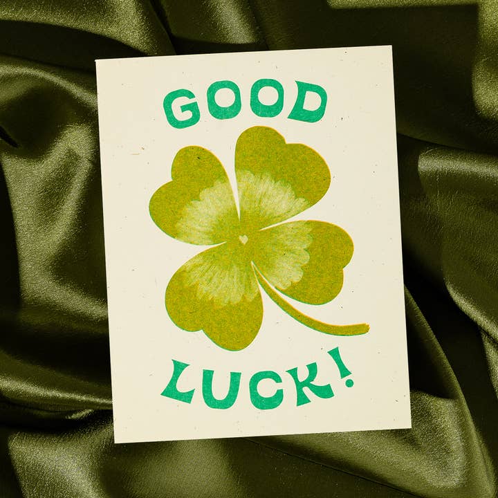 Good Luck - Risograph Card for wholesale by Bromstad Printing Co.