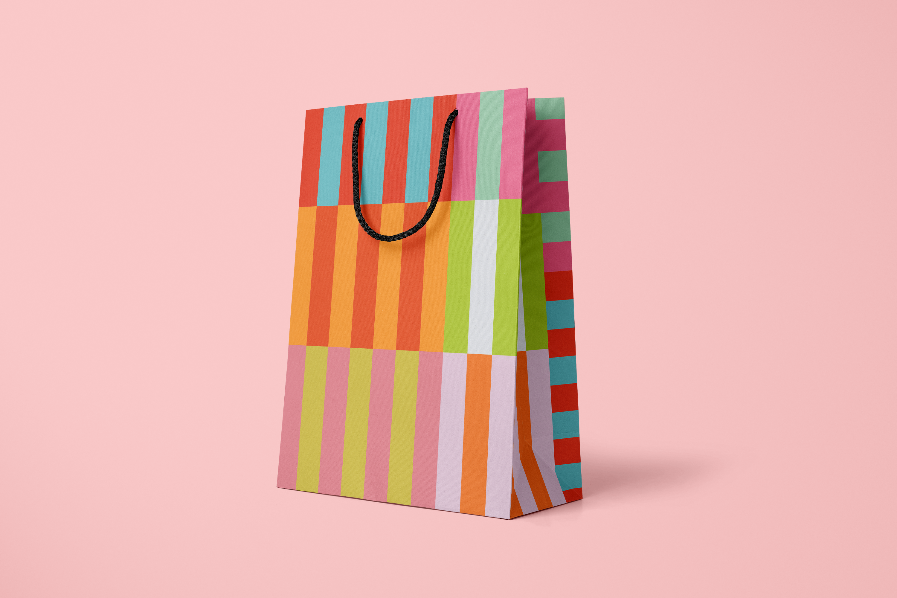 Bon Femmes - Wholesale Gift Bag - Multi Colored Stripes Gift Bag1