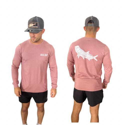 Bull Bay - Wholesale Screen printed t-shirt – Men′s - Tarpon Ultra Soft Long Sleeve Shirt - Salmon