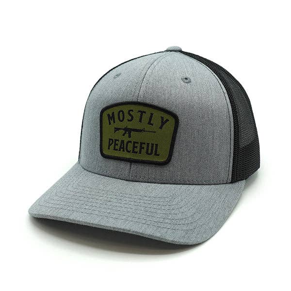 Shield Republic - Wholesale Trucker Hat - Men's - Mostly Peaceful Woven Patch Hat