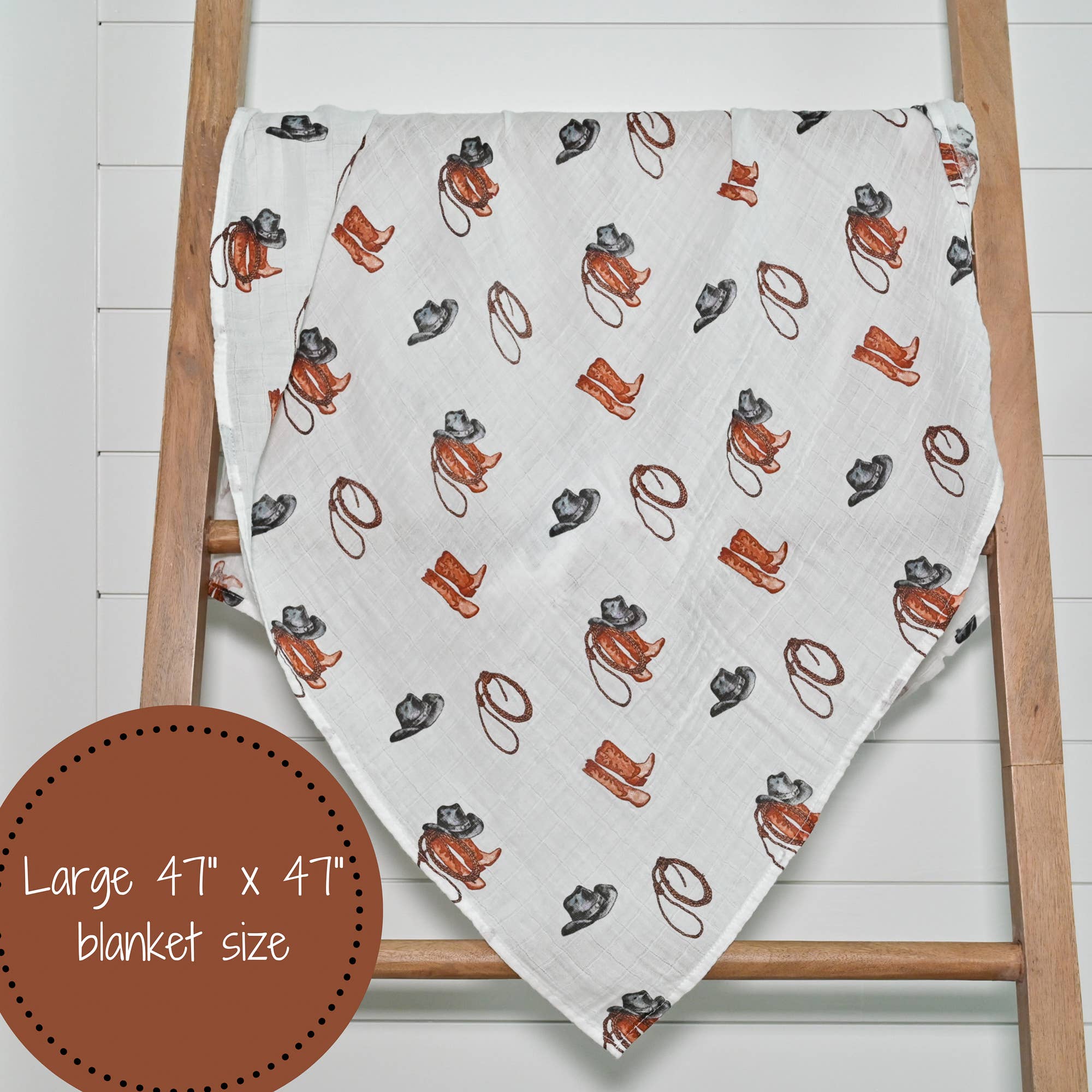 LollyBanks – Engroshandel Svøb - Baby – Livet er bedre i støvler Western baby muslin svøb tæppe6