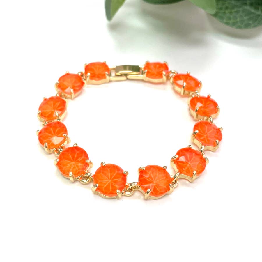 StarryNYC - Wholesale Link & Chain Bracelet - Neon Round Cushion Cut Crystal Glass Linked Bracelet5