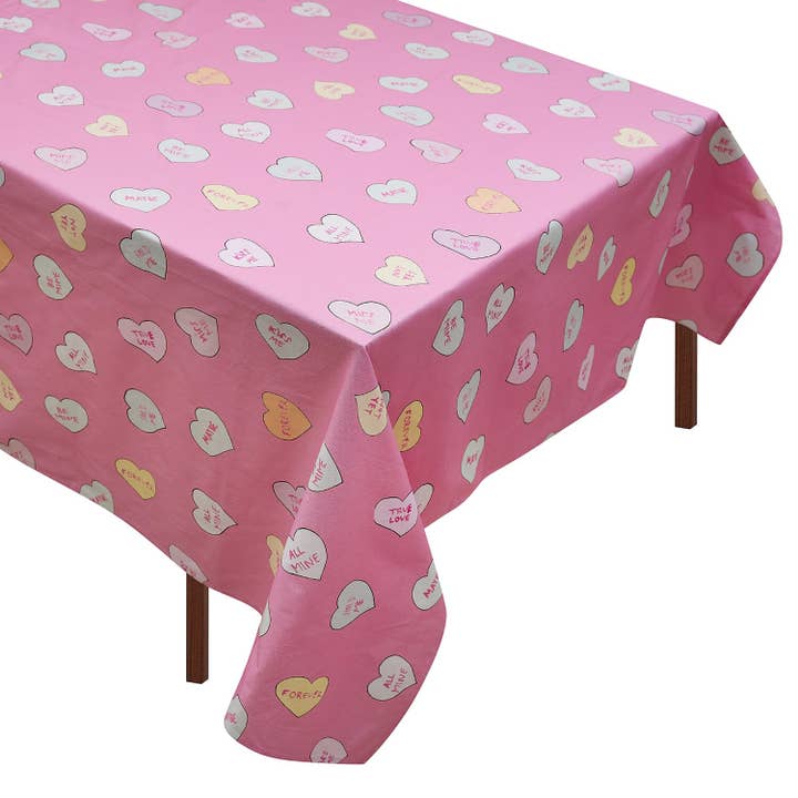Conversation Heart Tablecloth for wholesale by Chefanie