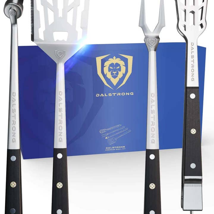 Dalstrong - Wholesale Kitchen/Utility Knife - Tongs, Spatula, Fork, Silicone Brush | 4 Piece Premium Grill Kit | Dalstrong ©