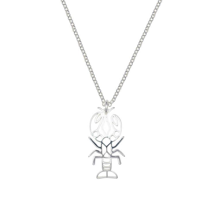 kennebunkport lobster pendant necklace silver for wholesale by The Beach and Back