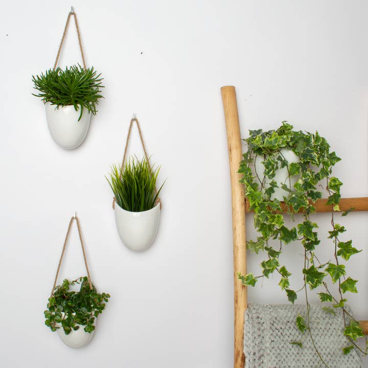 Kazai - Wholesale Hanging Planter - Kazai® wall vases set of 3 white ceramic | shine4