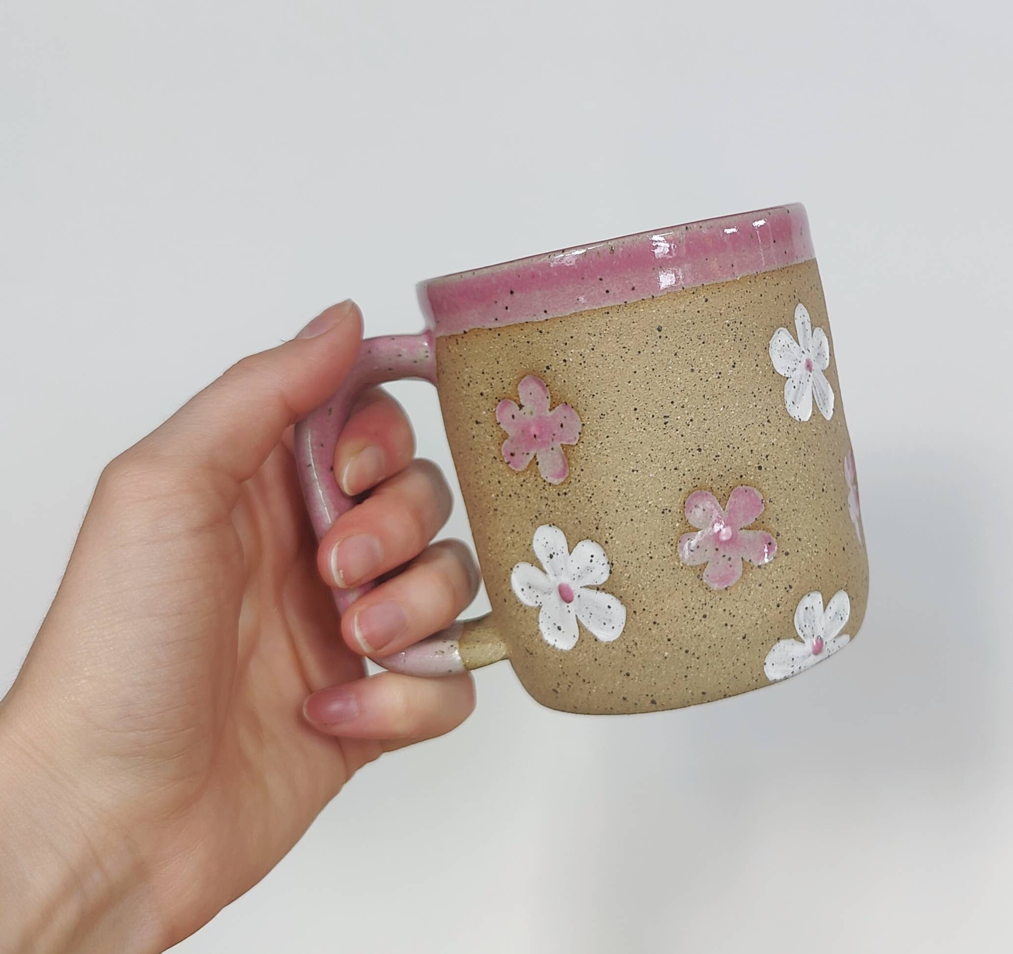 Osso Ceramics - Wholesale Coffee Mug - Primrose Pink Floral Ceramic Mug1
