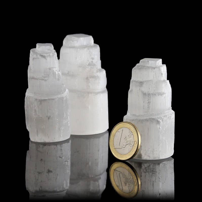 UniArt - Vendita all'ingrosso Pietra/cristallo spirituale - Torre di Selenite Grezza Intagliata per Feng Shui1