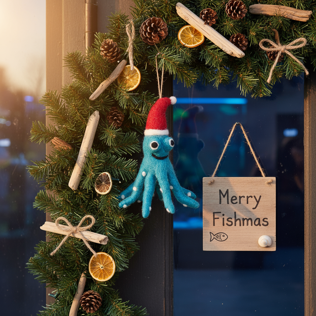 Felt So Good - Wholesale Ornament - Handmade Felt Biodegradable Christmas Octopus Decoration5