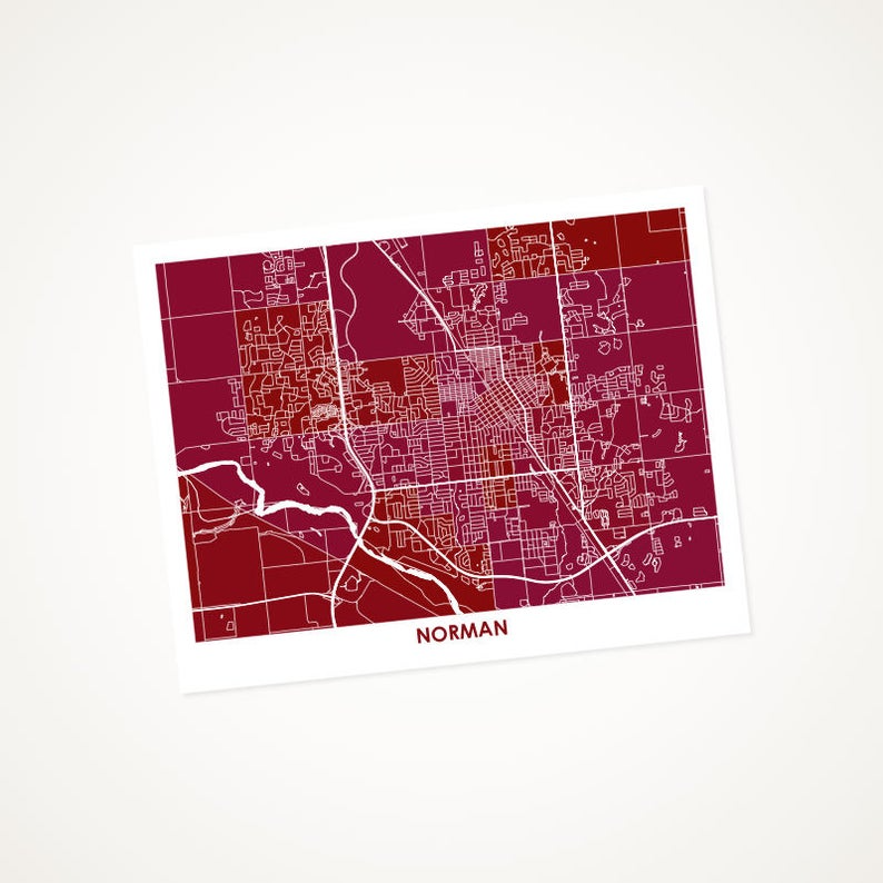 Juanita's Adventures - Wholesale Art Print - Juanitas Norman OK Map Print0