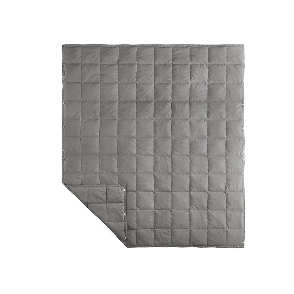 Olliix - Vente Plaids - Couverture portable de camping en duvet et plumes d'oie, gris12