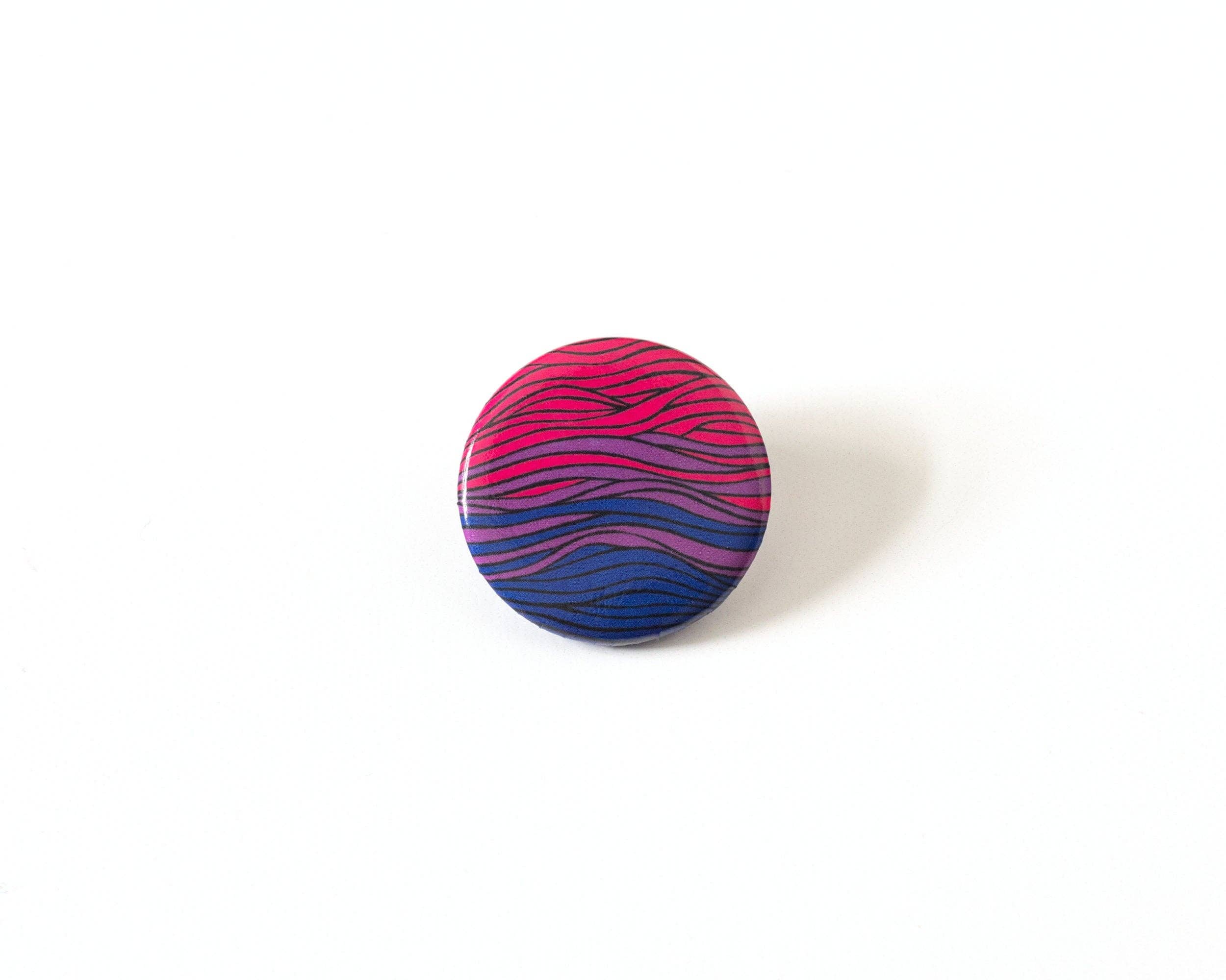 RippleSplash Studio – wholesale Lapel pin/button – Subtle Bisexual Pinback Button - Bisexual Flag Pin0