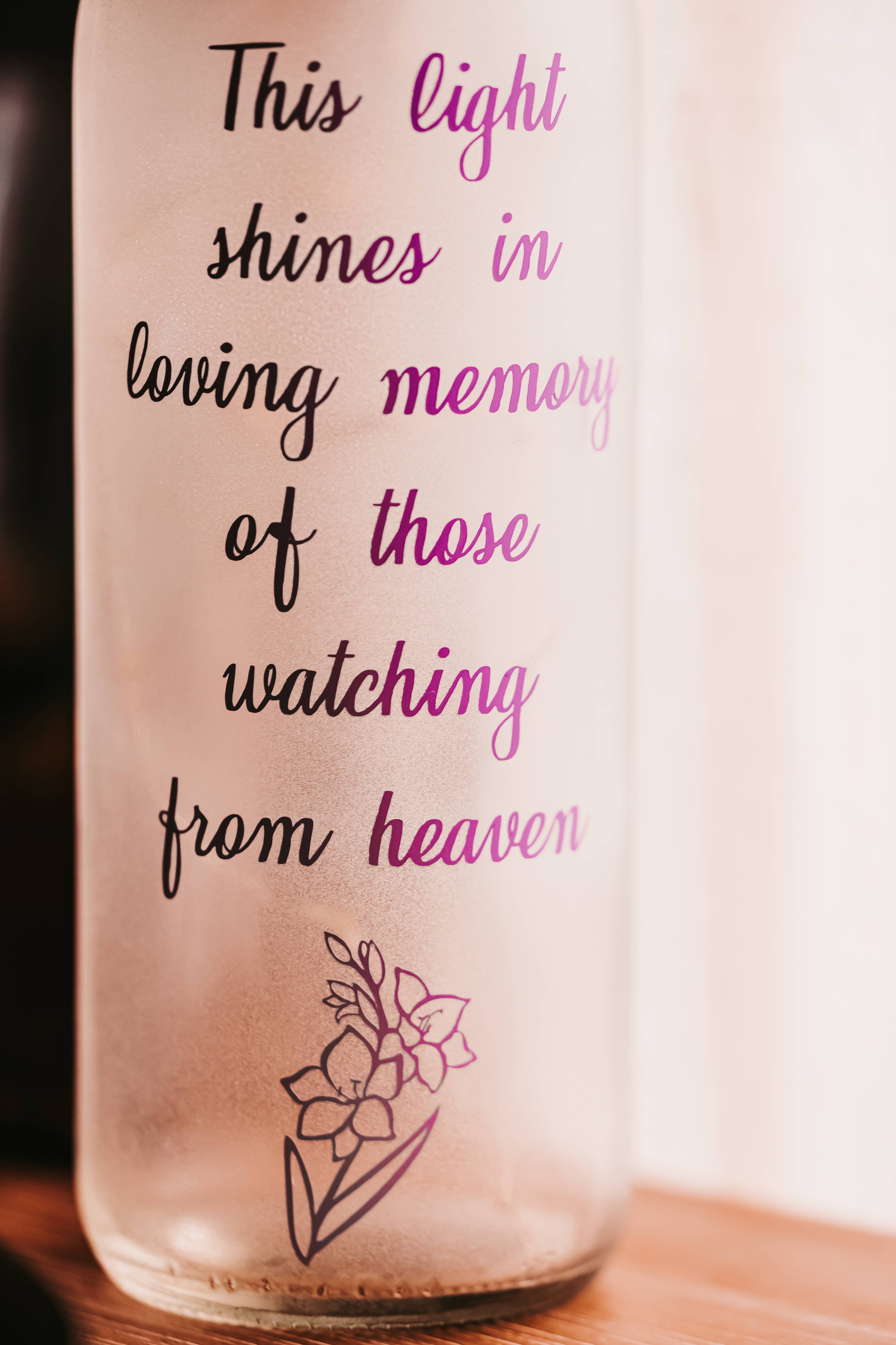 Firefly Home Designs - Wholesale Decorative Tabletop Object - Memorial Wine Bottle Light, Bereavement Gift, Remembrance2