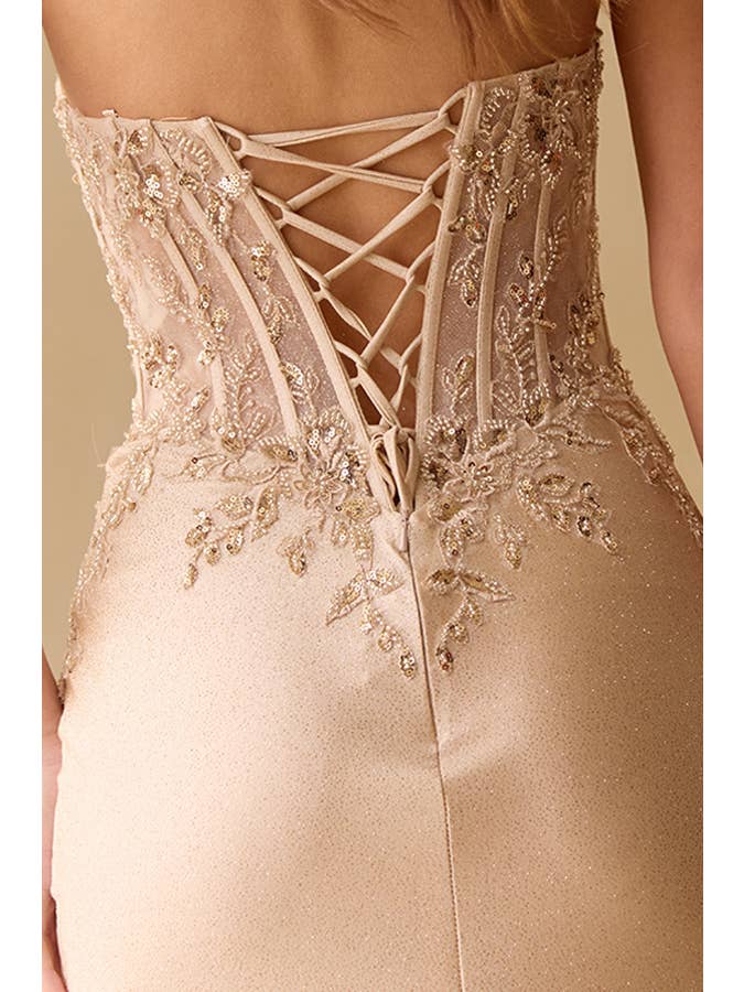 Babyfox Apparel - Wholesale Gown - Women's - Strapless Embellished Glitter Sparkle Sheath Dress13