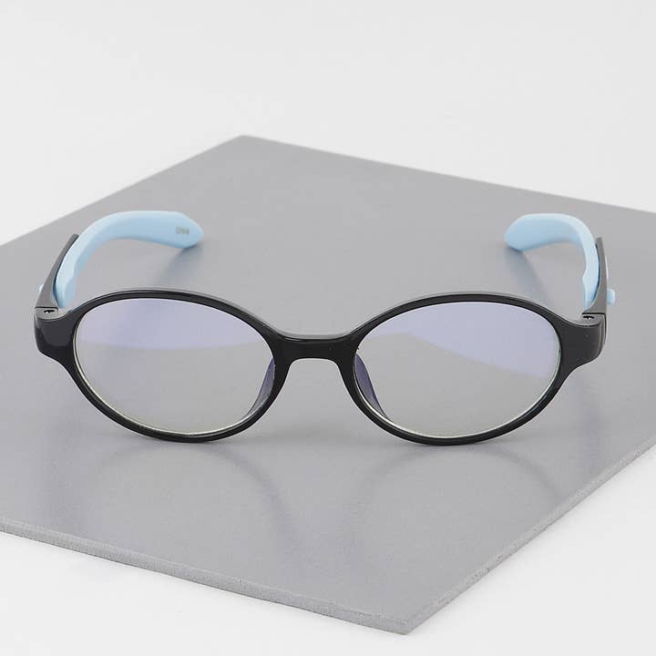 Kids Blue Oval Blue Light Glasses for wholesale on Faire2