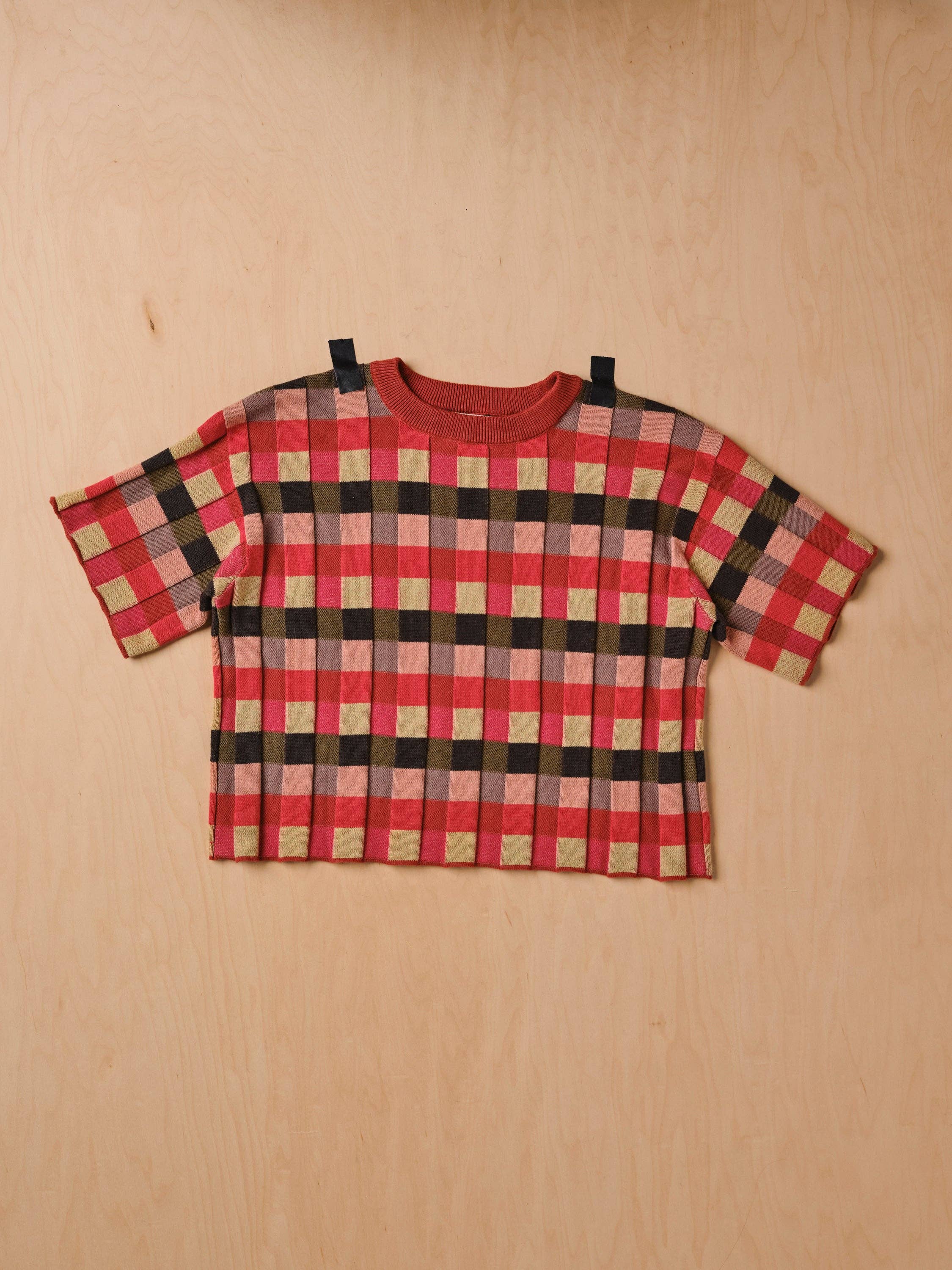 The Endery - Wholesale Knit Sweater - Women's - Anni Grid Plaited Tee - Solar Flare9