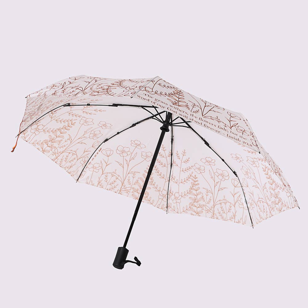 Swanson Christian Products - Wholesale Umbrella - Women's - Compact Umbrella - Isaiah 40:8 Wildflowers1