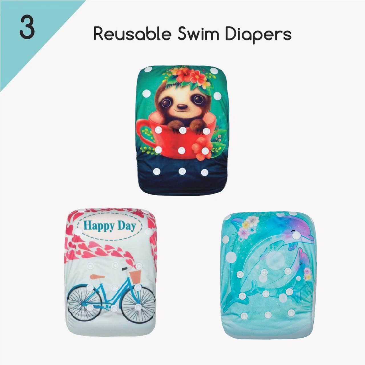 KaWaii Baby Diapers - Vendita all'ingrosso Pannolino da nuoto - Neonati - Pantaloni da allenamento per pannolini da nuoto taglia unica, confezione da 33