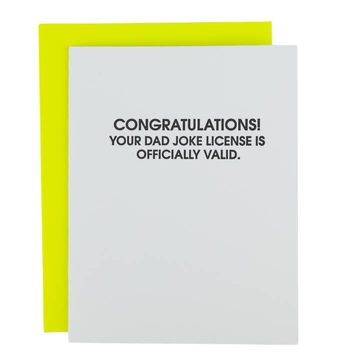 Congrats, Your Dad Joke License is Officially Valid - Dad - Funny Parenting Card for wholesale by Chez Gagné