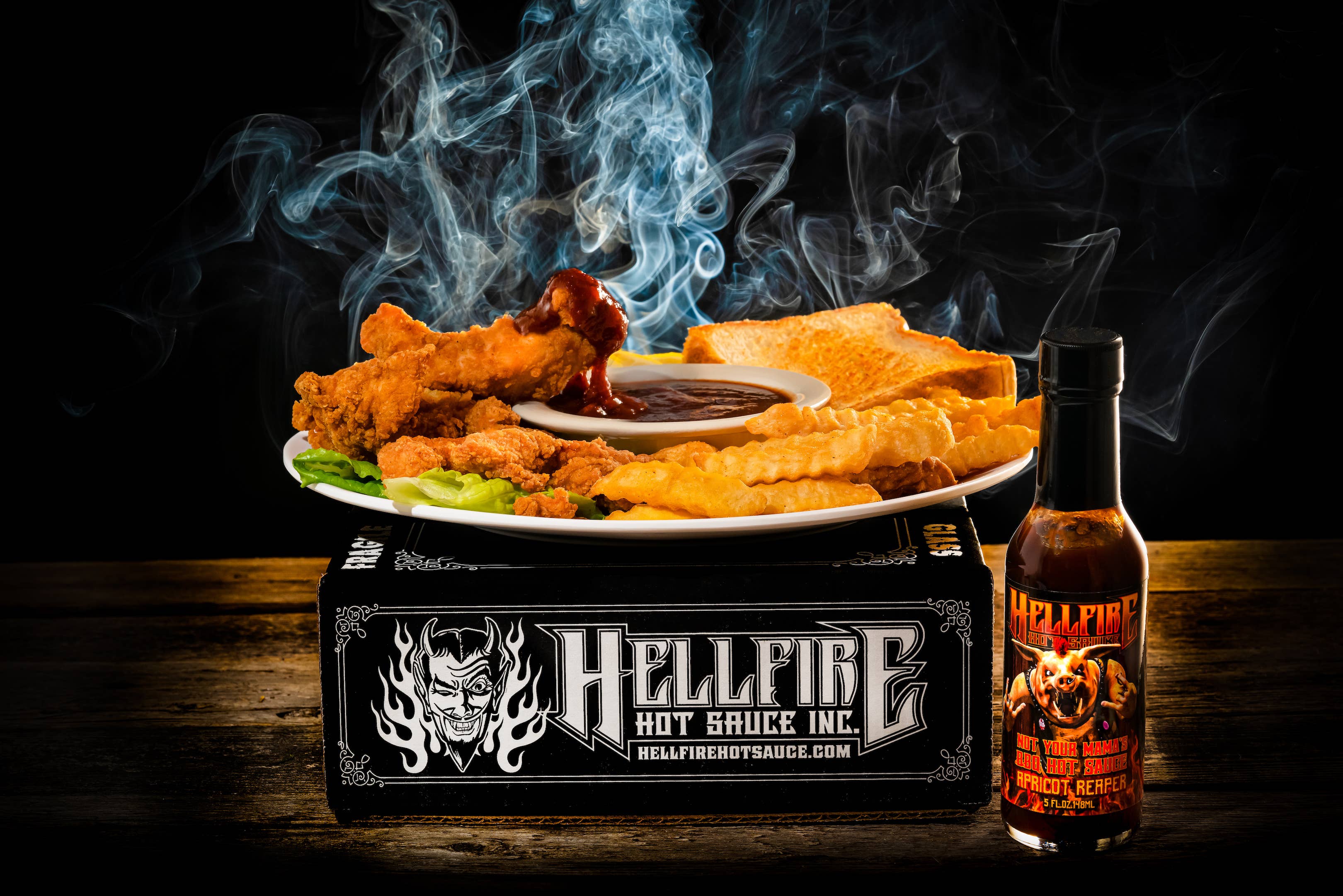 Hellfire Hot Sauce Inc - Vente Sauces piquantes - Hellfire Hot Sauce Not Your Mama's BBQ Sauce Épicée Abricot Reaper 148 ml2