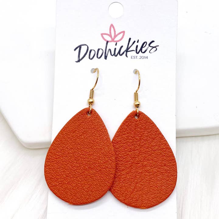 Doohickies - Wholesale Dangle Earrings - 1.5" Fall Fling Mini Collection -Fall Leather Earrings