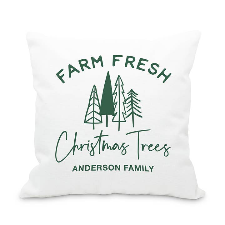 Square Throw Pillow Cover & Insert Set-Farm Fresh Xmas Trees for wholesale by Weddingstar Inc.