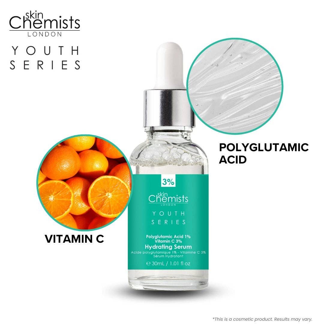 skinChemists | Anti-Ageing Skincare – wholesale Facial serum/concentrate – Hydrating Serum Polyglutamic Acid 1%, Vitamin C 3% 30ml6