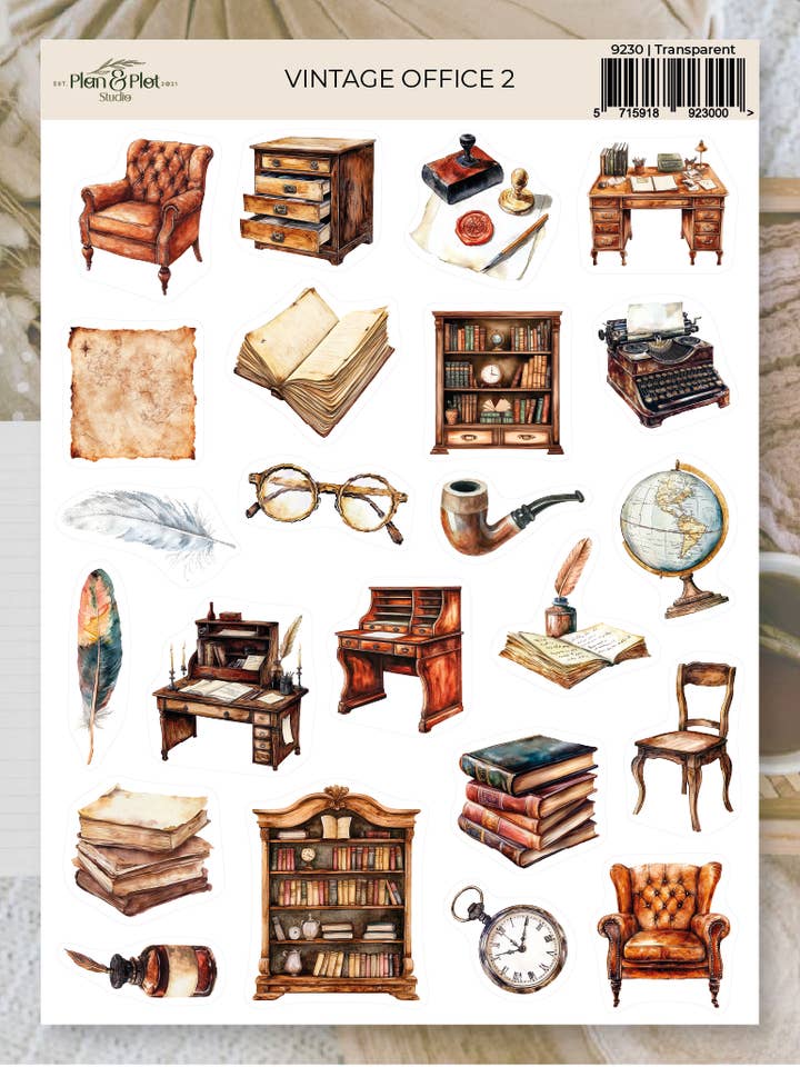 Vintage office 2 | Stickers for wholesale by Plan & Plot Studio