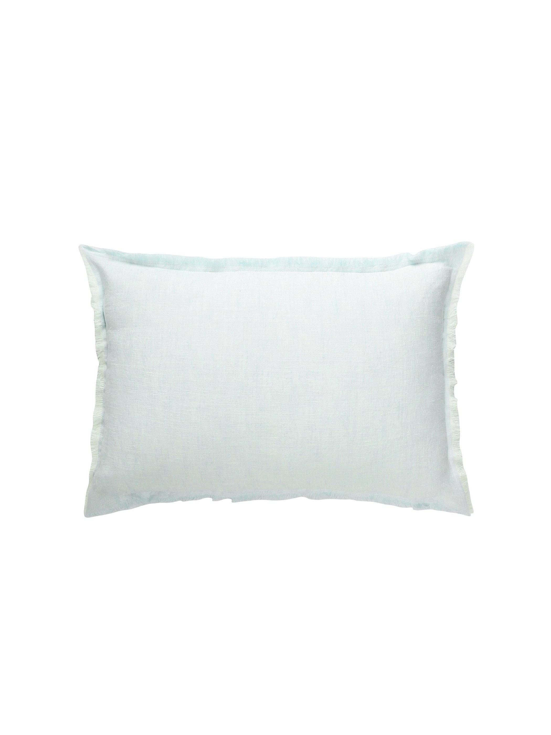 Anaya Home - Wholesale Throw/Decorative Pillow - Light Aqua Fringe Soft Linen Pillow3