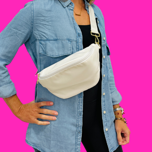 Thomas and Lee Company - Vente Sac ceinture – femme - Sac banane en nylon coloré Hannah avec sangle10