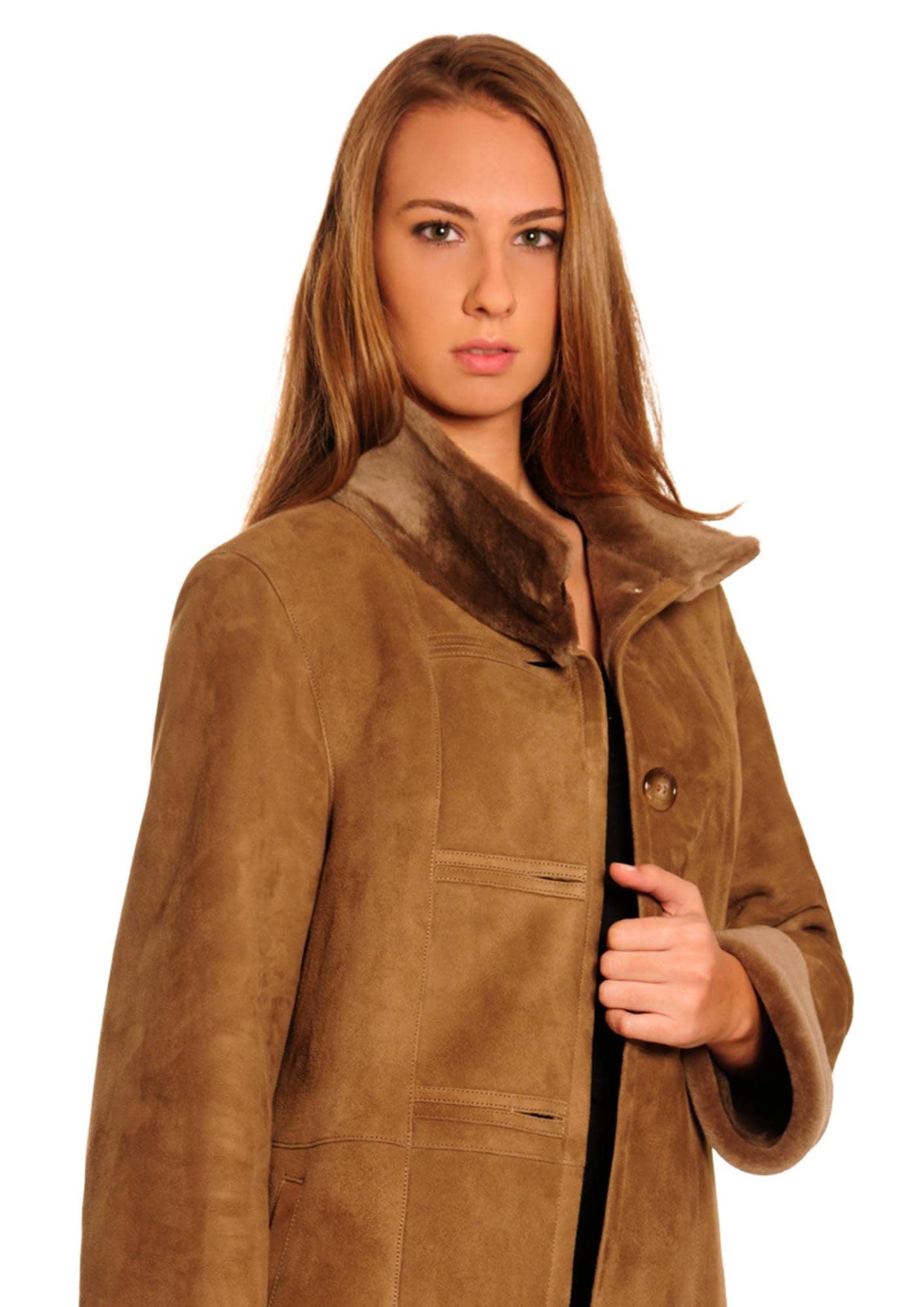 Sand DANKO 15049 Women's coat 100% lambskin. High Quality. for wholesale on Faire2