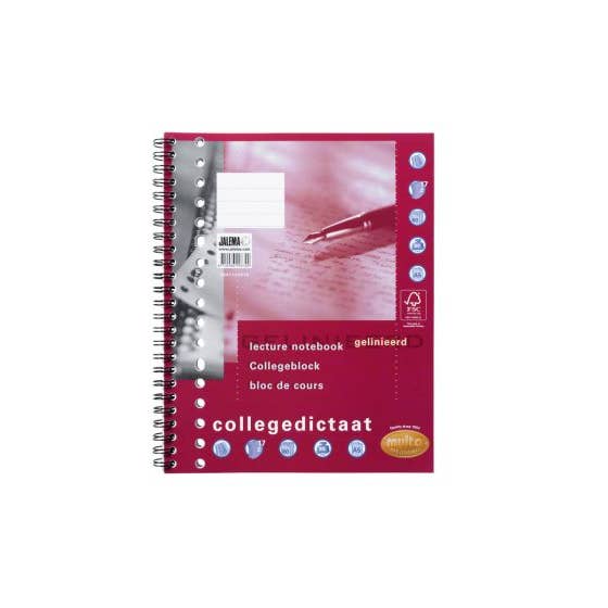 College lecture note A5: line: 80 sheets: 80 grams: 17 holes (FSC) for wholesale by Jalema