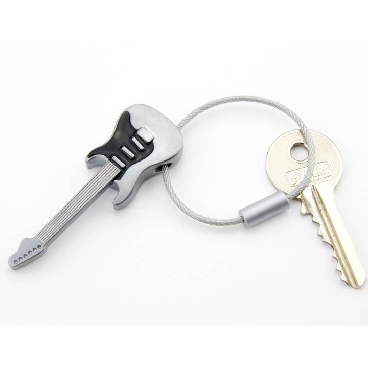 Troika, Duke Baron & Paperthinks by Brand Node, Inc. - Wholesale Keychain - Unisex - Troika Strat Am Guitar Charm Keyring with Nail Friendly Loop