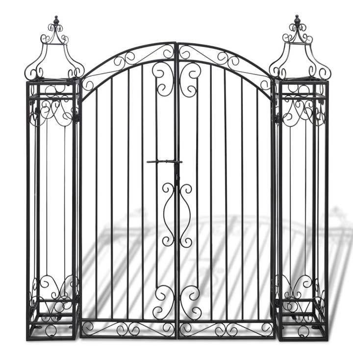 Greenwestons - Wholesale Outdoor Ornament/Decor - Green's Ornamental Garden Gate Wrought Iron 4'x8"x4' 5"1