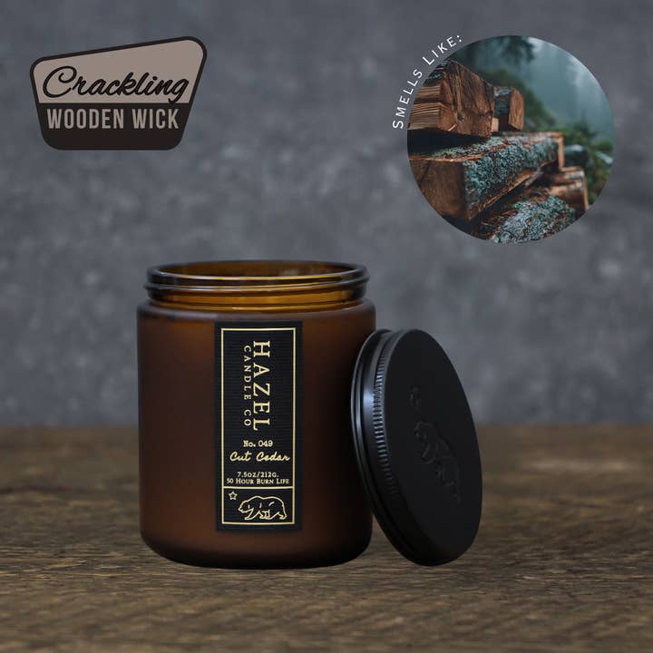 Snij Ceder geurende kokos-sojawas, niet-giftige kaars voor wholesale door Hazel Candle Co.