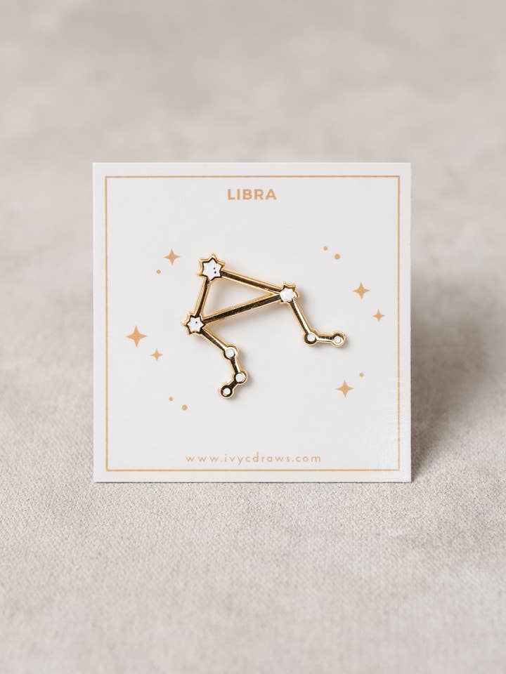 Libra Constellation Pin for wholesale by Ivycdraws