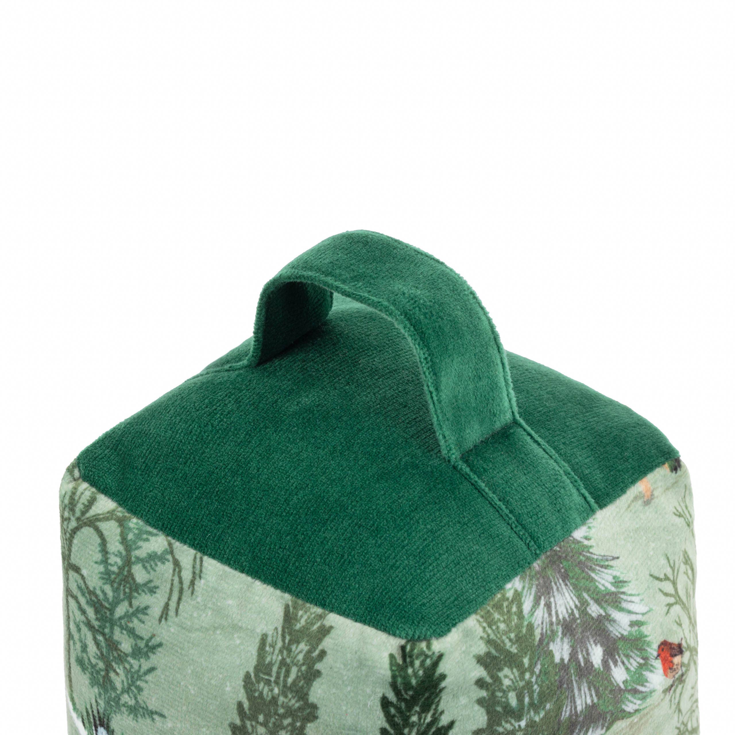 Lodge Wood Velvet Door Stop Oak Green for wholesale on Faire2