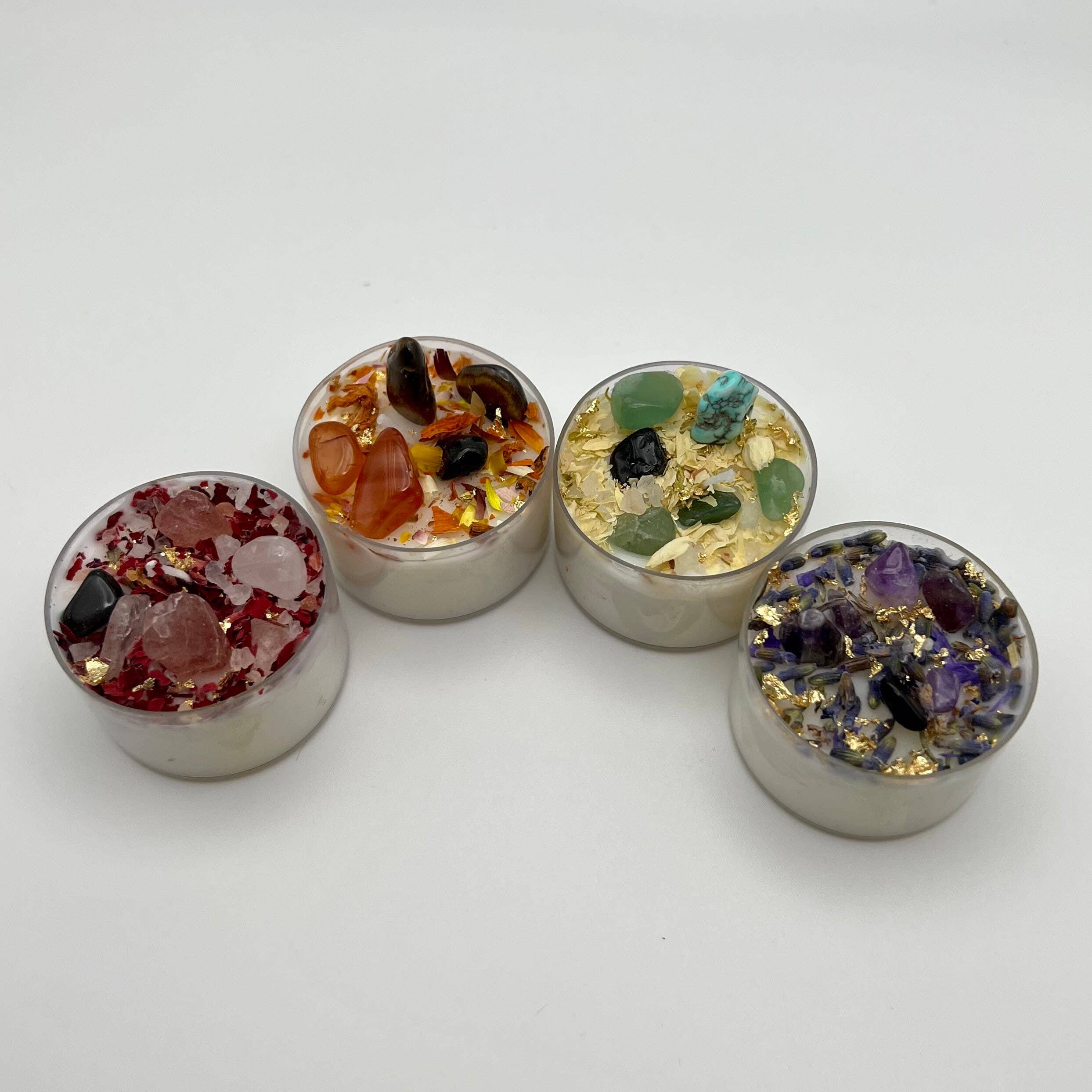 Purple Door ATX - Venta al por mayor Velas pequeñas - Set de 4 velas de té Intention para meditación ritual8