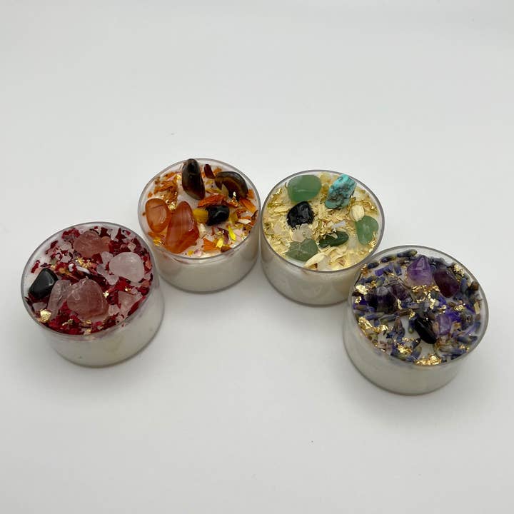 Purple Door ATX - Venta al por mayor Velas pequeñas - Set de 4 velas de té Intention para meditación ritual8