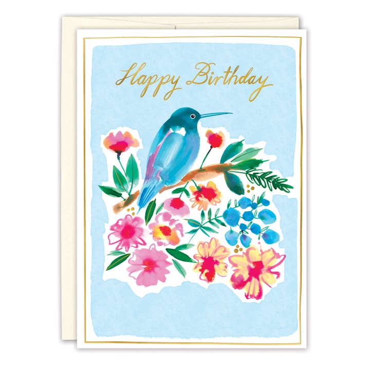 Biely & Shoaf - Wholesale Birthday Card - Blue Hummingbird Birthday Card
