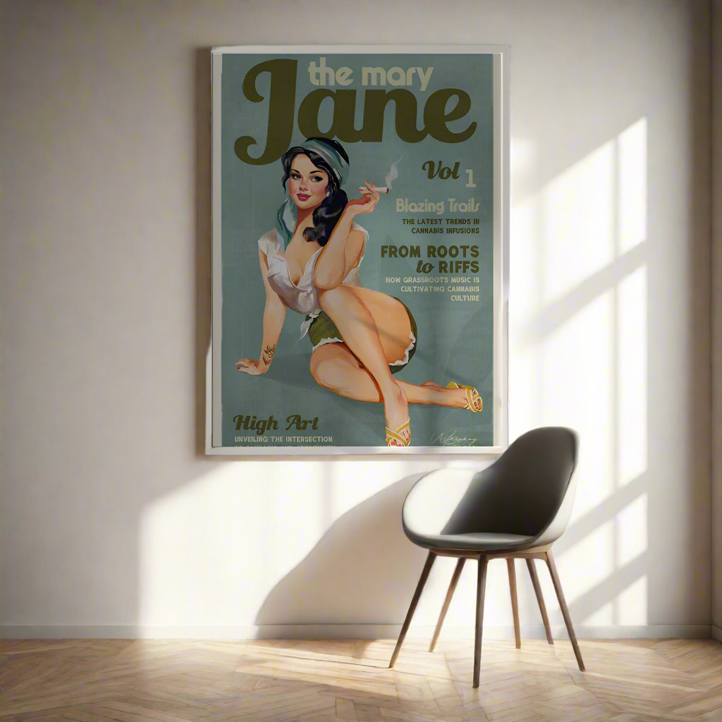 GTA ART - Wholesale Art Print - Wall art Mary Jane Retro Vintage Pinup Cannabis Art5